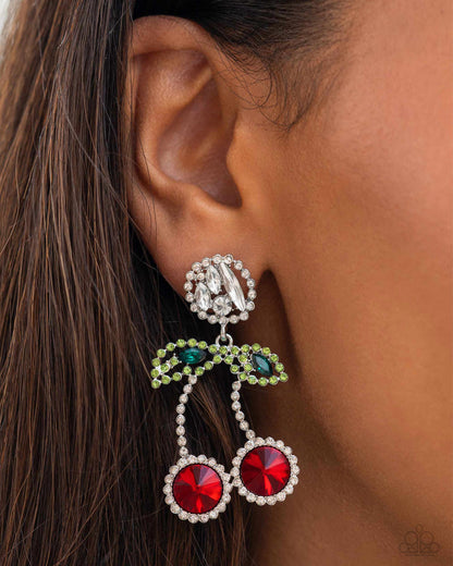 Cherry Picking - red - Paparazzi earrings
