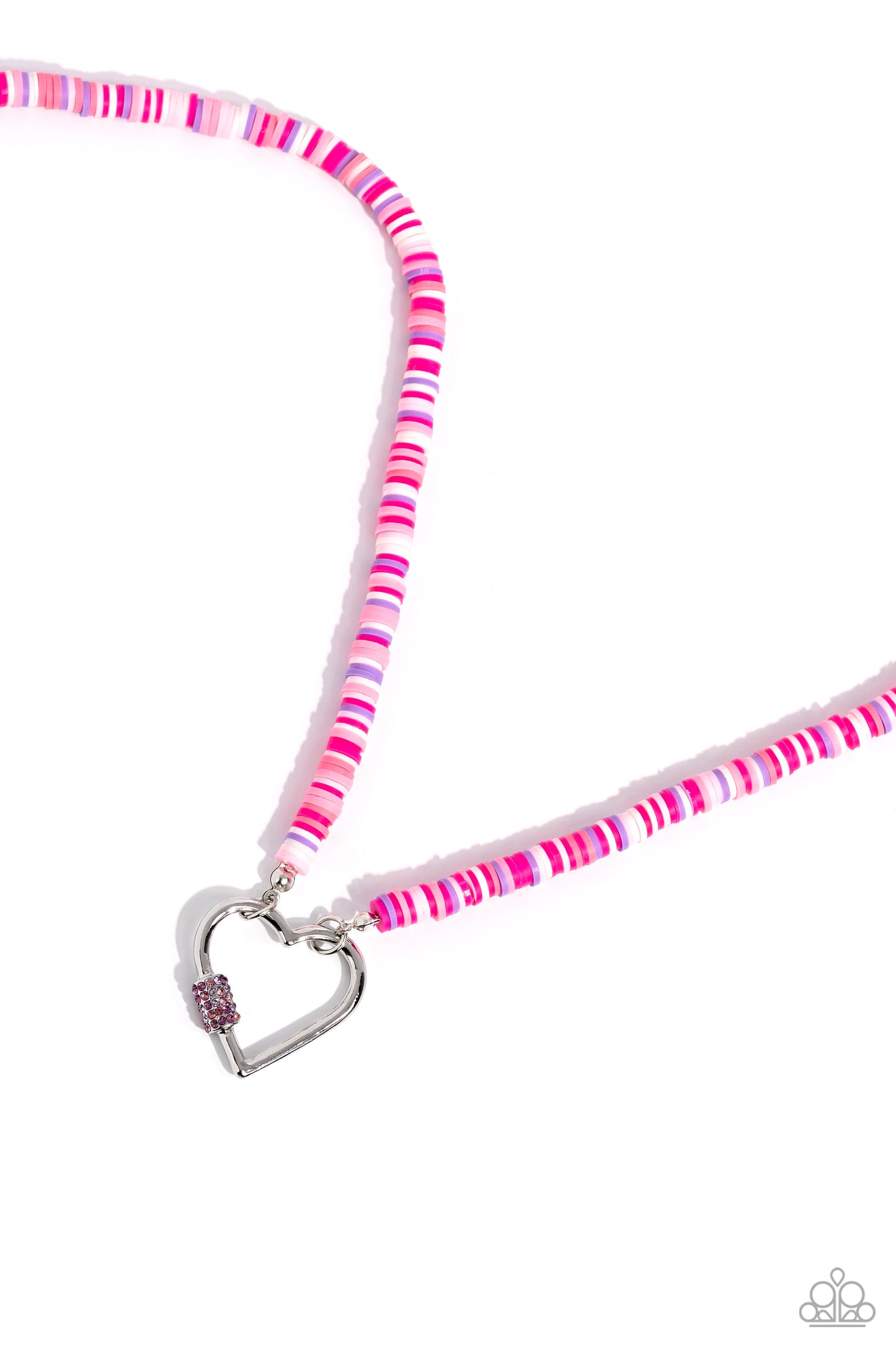 Clearly Carabiner - pink - Paparazzi necklace