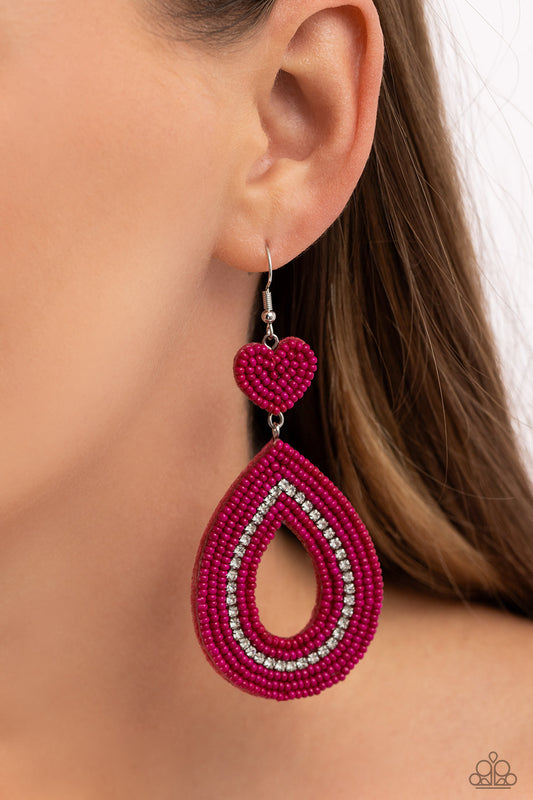 Now SEED Here - pink - Paparazzi earrings