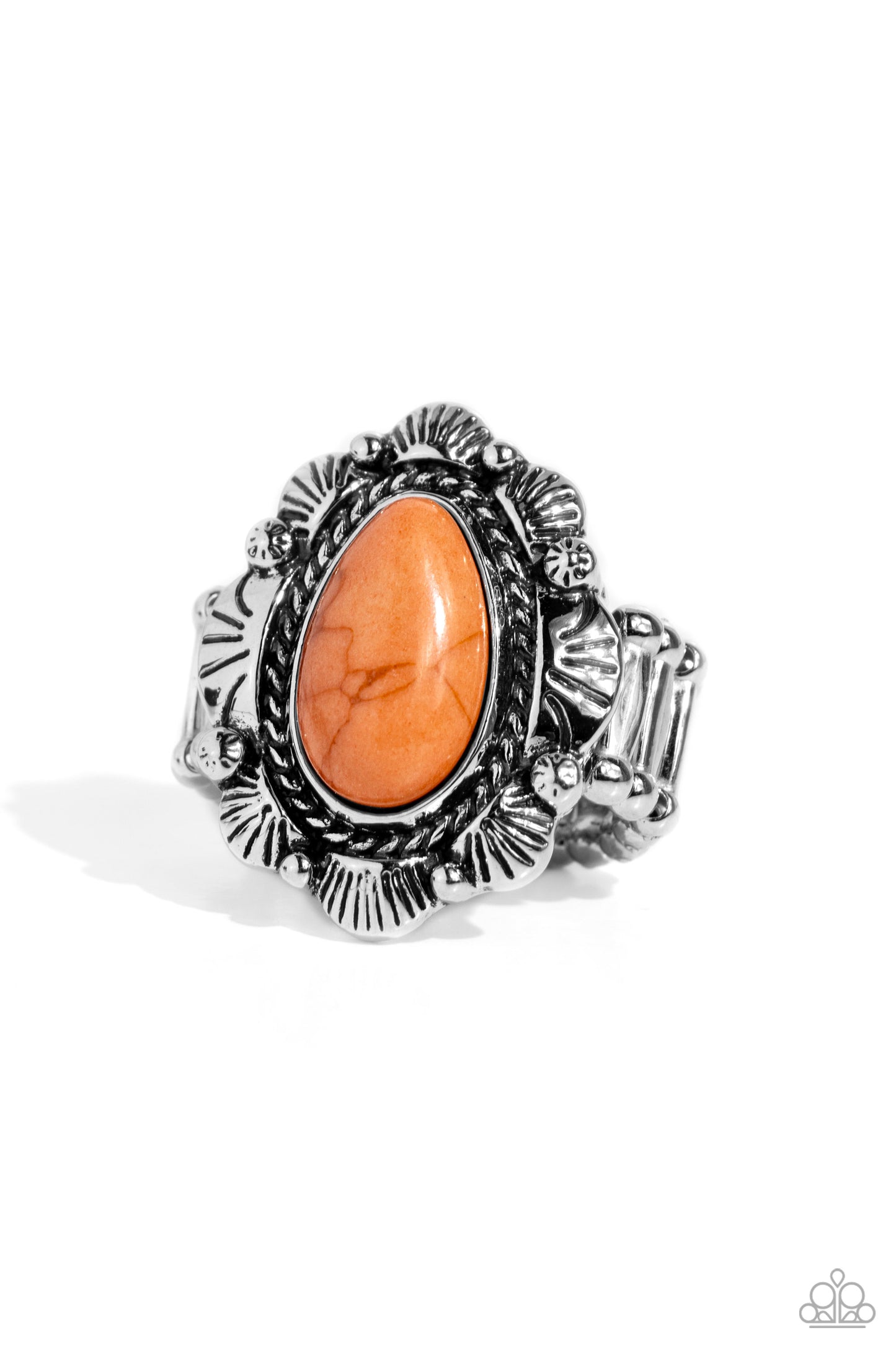 SCALLOPED in Stone - orange - Paparazzi ring