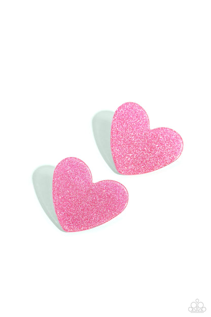 Sparkly Sweethearts - pink - Paparazzi earrings