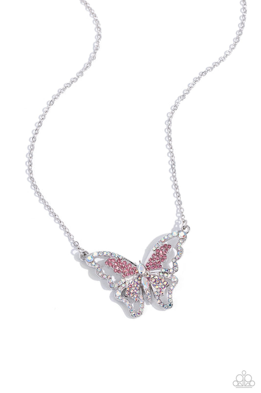 Weekend WINGS - pink - Paparazzi necklace