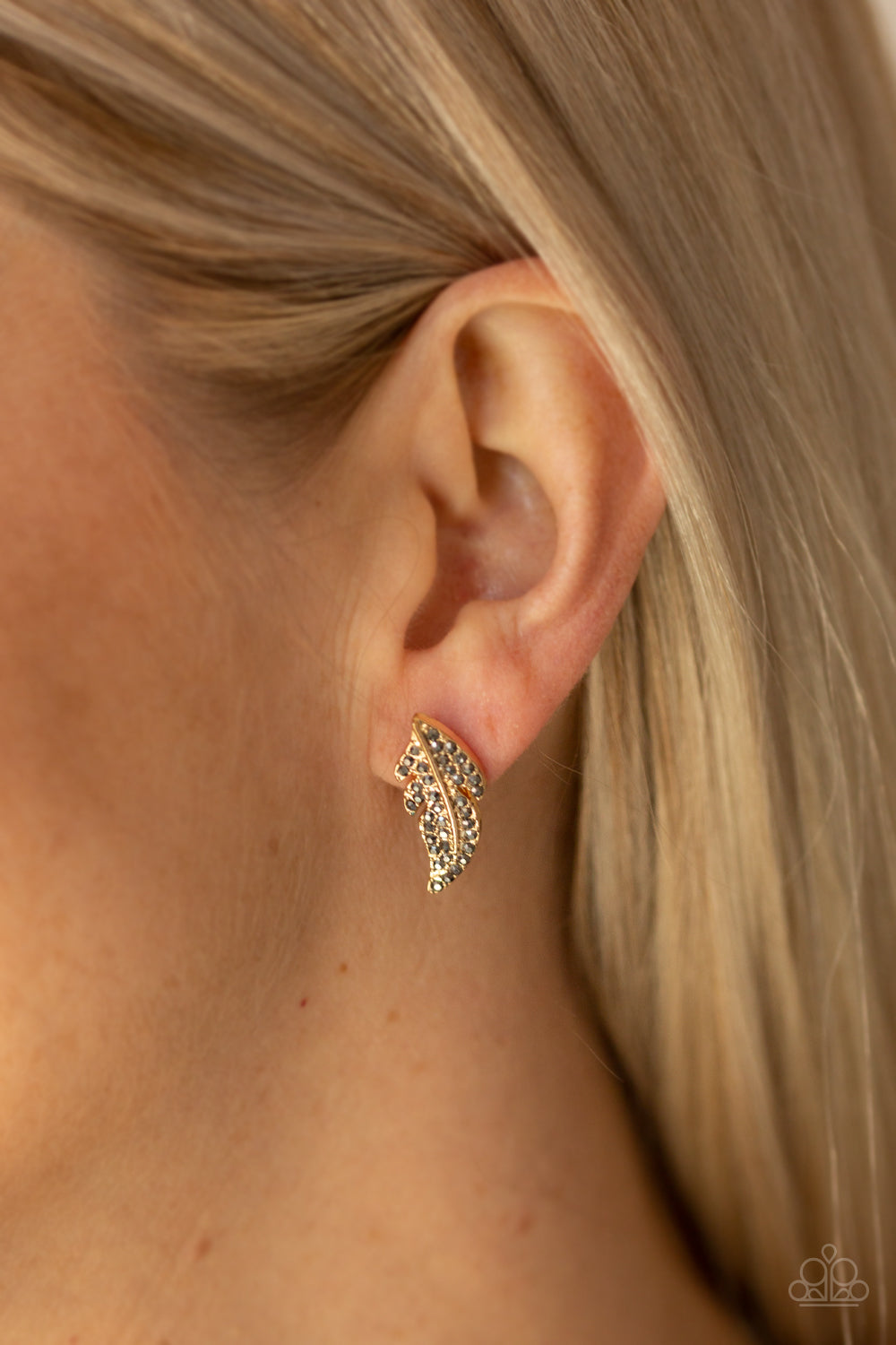 Feathered Fortune - gold - Paparazzi earrings