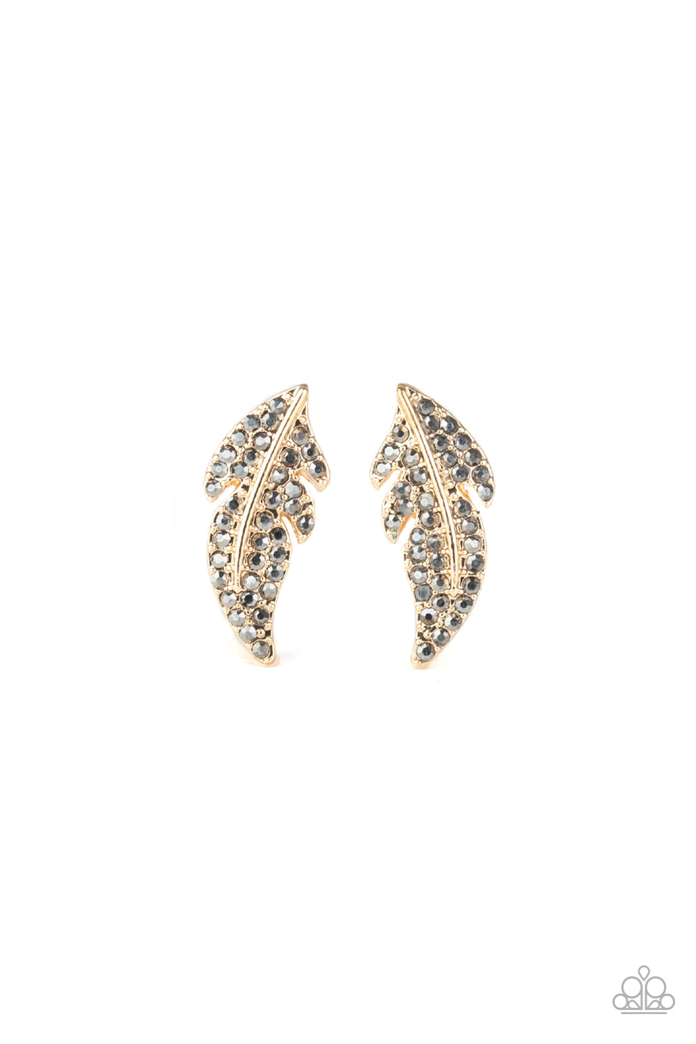 Feathered Fortune - gold - Paparazzi earrings