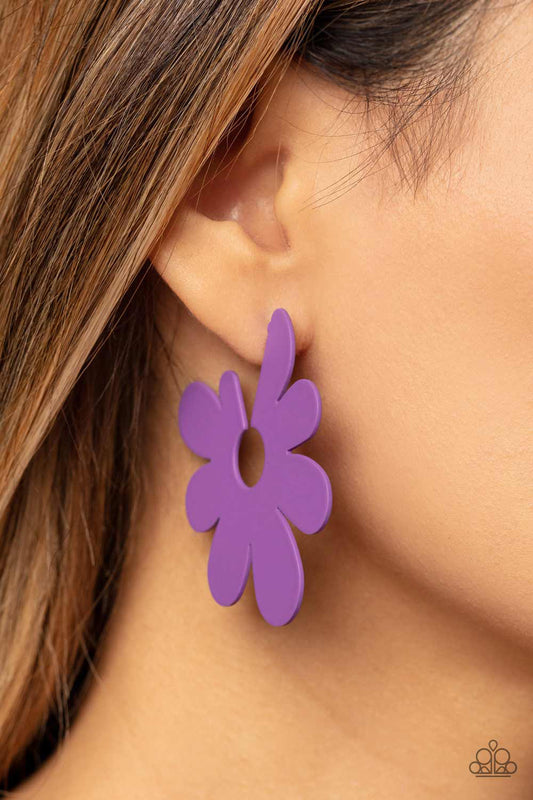 Flower Power Fantasy - purple - Paparazzi earrings