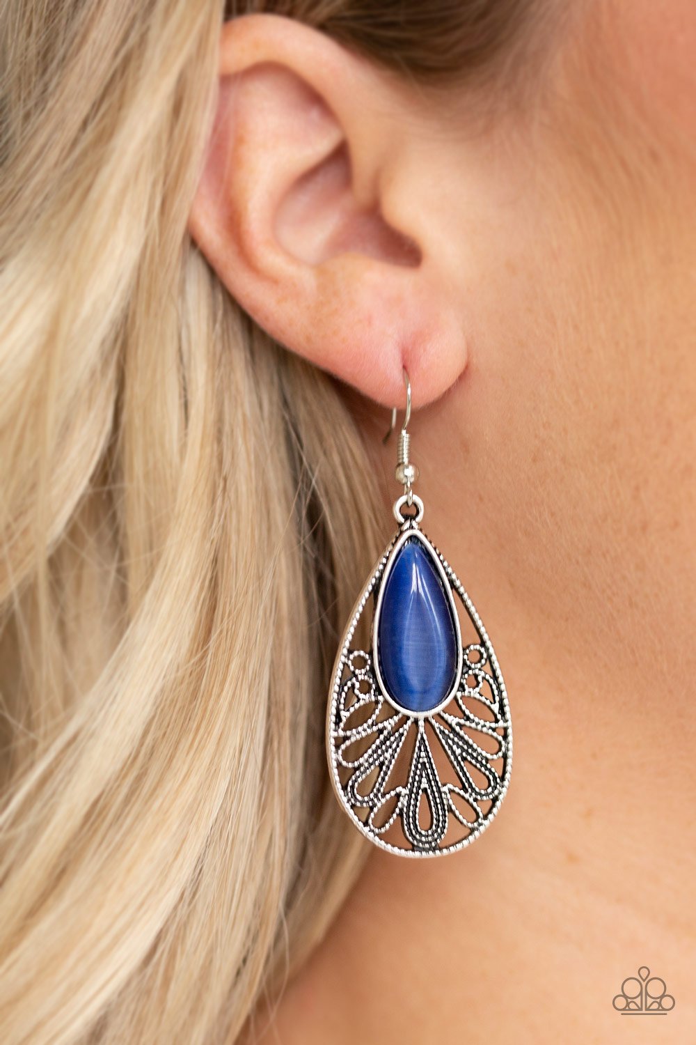 Glowing Tranquility-blue-Paparazzi earrings