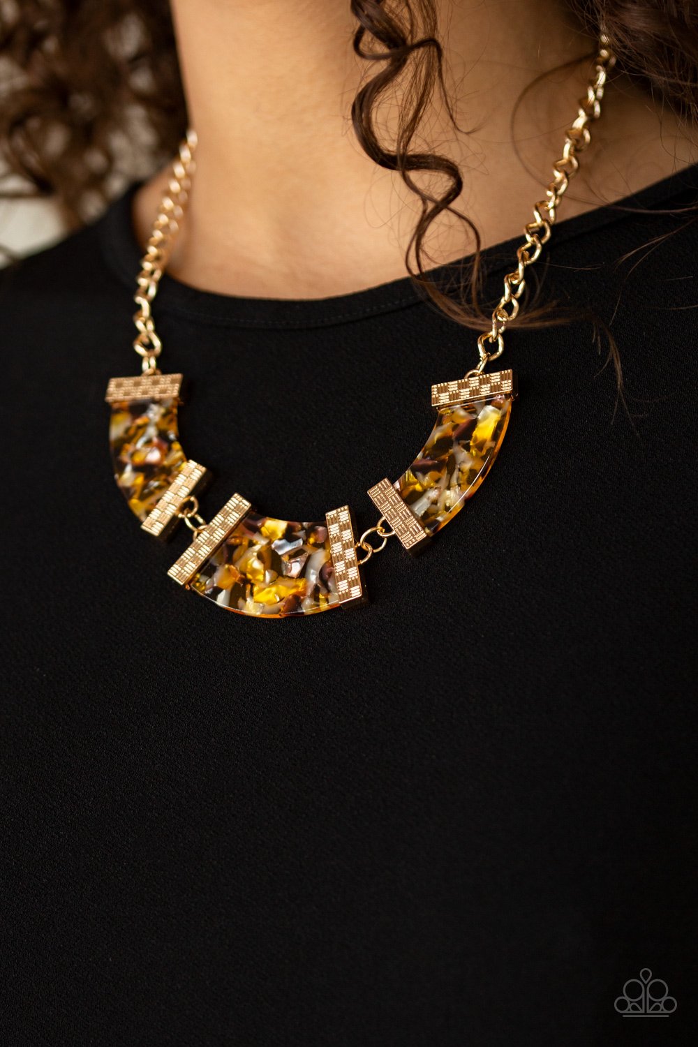 Haute Blooded-yellow-Paparazzi necklace