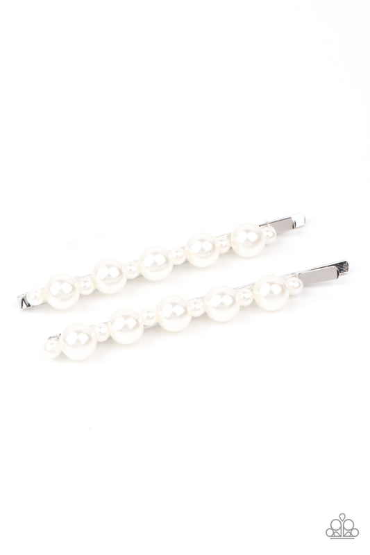 Put A Pin In It - white - Paparazzi hair clip