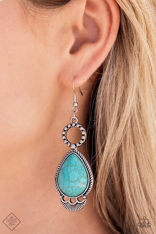 River Cruzin - blue - Paparazzi earrings