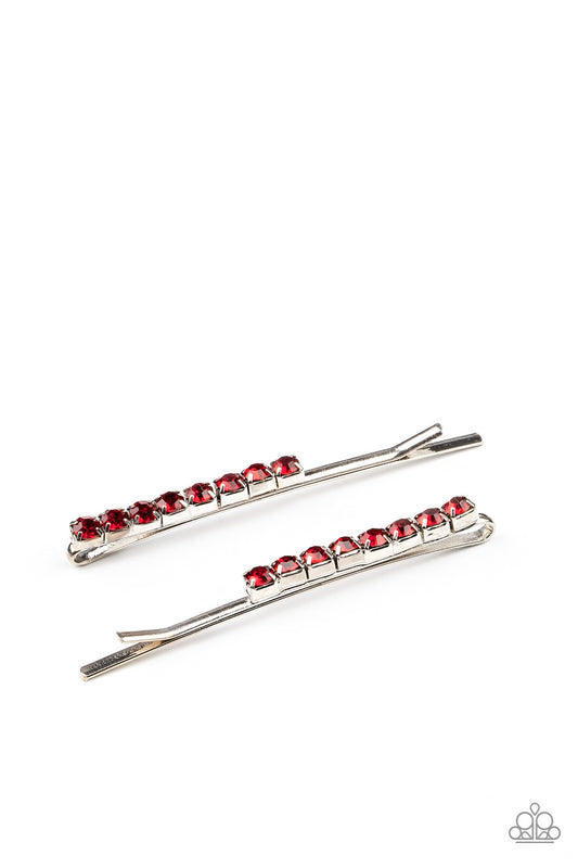 Satisfactory Sparkle - red - Paparazzi hair clip