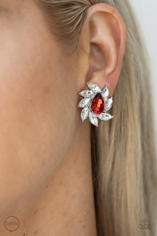 Sophisticated Swirl - red - Paparazzi earrings