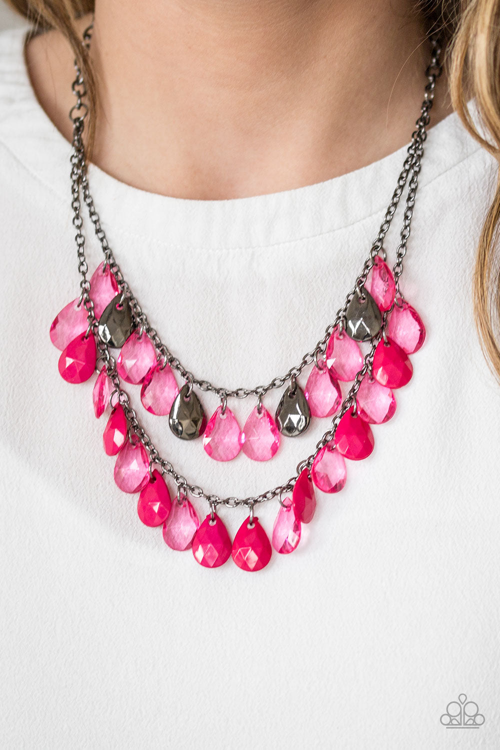 Storm Warning - pink - Paparazzi necklace