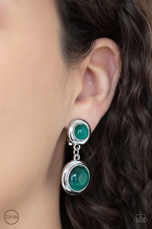 Subtle Smolder - green - Paparazzi CLIP ON earrings