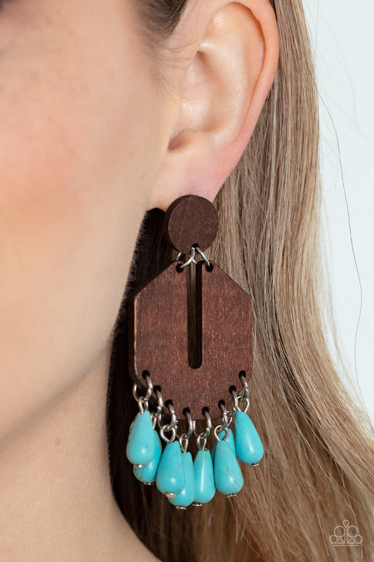 Western Retreat - blue - Paparazzi earrings