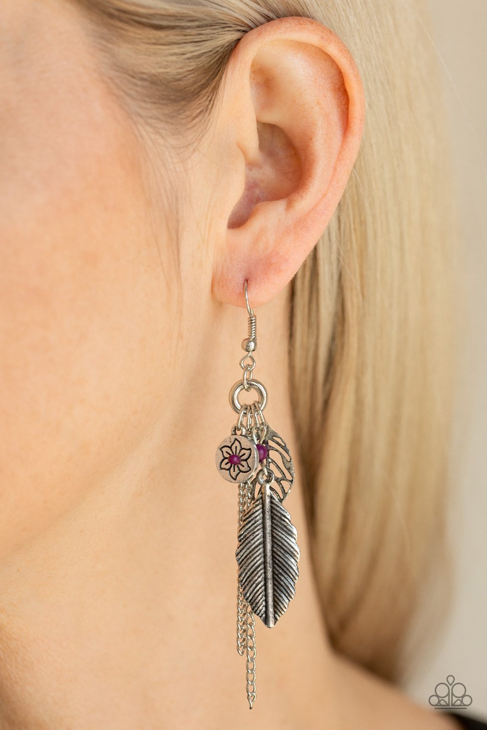 Western Whimiscality-purple-Paparazzi earrings